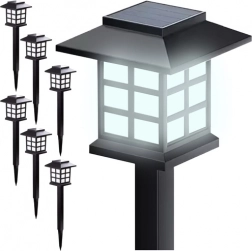 GARDLOV napelemes kerti lámpák, 6 darabos szett, hidegfehér, amorf panel