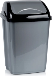 Műanyag szemetes billenőfedéllel, 26 l, szürke