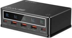 BlitzWolf 110 W asztali töltő PD-vel, 3× USB‑A és 2× USB‑C, fekete