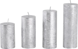 Adventi gyertyák 4 db – Ezüstszínű