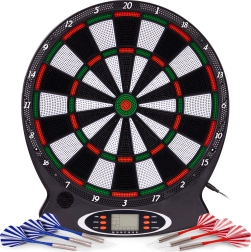 Elektronikus darts tábla LCD‑vel, 38 cm, 18 játék, szett 6 darab nyíllal