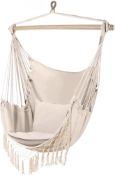 Függesztett brazil fotel párnákkal Gardlov – Bézs