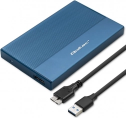 Alumínium ház 2.5" SSD/HDD SATA meghajtóhoz USB 3.0-val, 5 Gb/s, 2 TB – kék