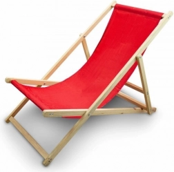 Fa összecsukható strandszék állítható dőlésszöggel, piros