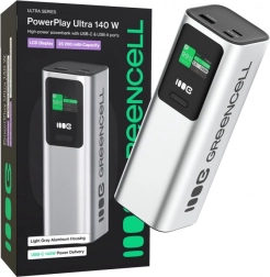 GREEN CELL PowerPlay Ultra 25200 mAh powerbank 140 W PD gyorstöltéssel