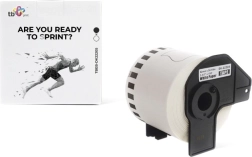 Folyamatos szalag Brother nyomtatókhoz fekete nyomtatás fehér alapon 62 mm x 30,48 m