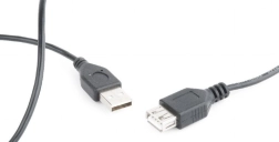 USB 2.0 hosszabbítókábel, 0,75 m, fekete