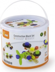 Fa szerelő építőkészlet vödörben, 48 darab (3+)