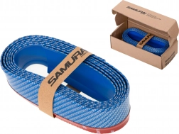 Univerzális gumis lökhárító spoiler karbon mintával, 2,5 m – Kék