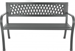 Kerti fém pad háttámlával, grafitszürke