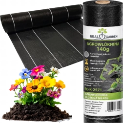 Fekete UV-álló agroszövet gyomok ellen 140 g/m² 1,6 × 50 m