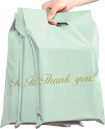 Menta színű futártasakok füllel 500 × 600 + 70 mm, 50 db – Thank you