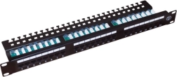 Patch panel UTP Cat 5e, 24 portos, LSA, 1U polccal