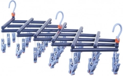 összecsukható ruhaszárító fogas csipeszekkel, 29 klipsz, sötétkék