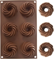 Szilikon mini kuglófformák barna 28 × 17 × 3 cm