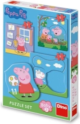 Puzzle készlet Peppa Pig: Család 3–5 darabos kisgyermekek számára