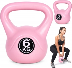 Kettlebell 6 kg rózsaszín modernhome – súlyzó funkcionális edzéshez és erősítéshez