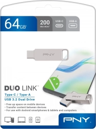 USB flash meghajtó 64 GB PNY Duo Link USB‑C/USB‑A 3.2
