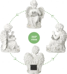 Napelemes angyalszobor LED fénnyel 18 cm