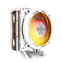 Aktív processzorhűtő DarkFlash E400 fehér, LED kijelzővel és ARGB-vel