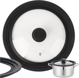 Univerzális üvegfedő 3 az 1-ben RUHHY 24/26/28 cm szilikon peremmel