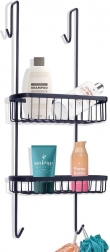 Függesztett fém zuhanypolc, fekete