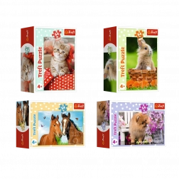 Minipuzzle 54 darabbal és kölyökállatokkal