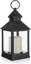 Napelemes LED lámpás fekete 10 × 10 × 23 cm