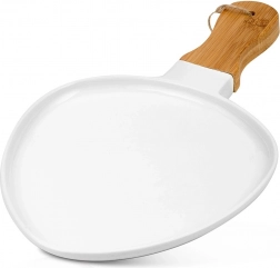 Terrestrial porcelán szervírozó tál 34,5 × 21 cm bambusz nyéllel