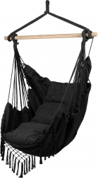 függő brazil fotel párnákkal, sötétszürke