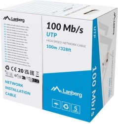 LAN kábel UTP 100MB/s CCA 100m szürke