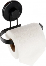 Fém WC-papírtartó tapadókoronggal – fekete
