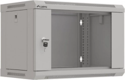 Lanberg 6U 540x350 szürke rack szekrény üvegajtós