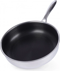 mély rozsdamentes acél serpenyő COOKCELL 28 cm