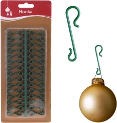 Zöld akasztók karácsonyi díszekhez, 3,5 cm, 60 db