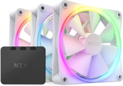 NZXT F120 RGB 3 ventilátoros készlet vezérlővel – fehér