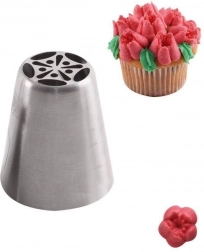 Orosz cukrászcső tulipán alakban, rozsdamentes acélból