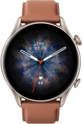 amazfit gtr 3 pro okosóra barna bőrszíjjal
