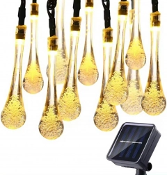 Kültéri napelemes fényfüzér 10m 100LED meleg fehér