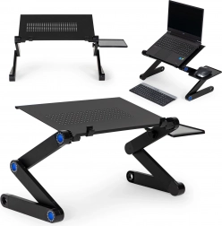 Összecsukható, állítható alumínium laptopállvány egérpolccal