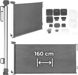 Kihúzható biztonsági kapu 160 cm lépcsőkhöz és ajtókhoz, szürke ecotoys