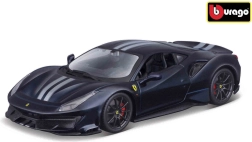 Ferrari TOP 488 Pista kék ezüst csíkkal 1:24 modell Bburago