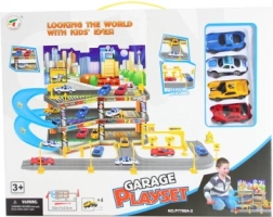 Háromszintes garázs kisautókkal