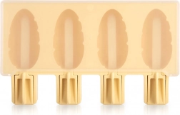 Szilikon jégkrémforma fedővel, sárga