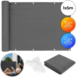 Erkély paraván 100x500 cm-es, szerelési tartozékokkal szürke MultiGarden