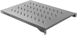 Polc 19" szekrényhez, 1U, 1000 mm, 483 × 750 mm, fekete