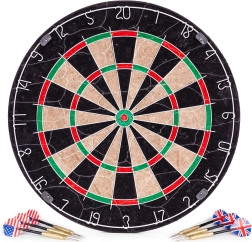 46 cm-es szizál darts tábla 6 fém nyíllal
