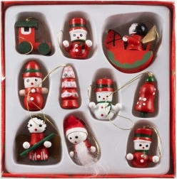 Fa Karácsonyi Díszek Készlet 10 db