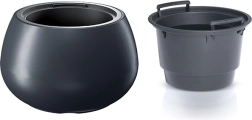 HEOS virágcserép betéttel, 37 cm – antracit