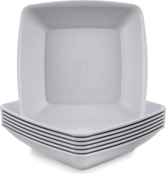 Sandy mély műanyag tányérok 17,5 cm, 500 ml, szürke, 6 db